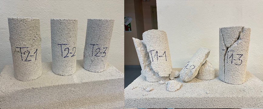 Figura 3 – Superfici di rottura nei provini cilindrici